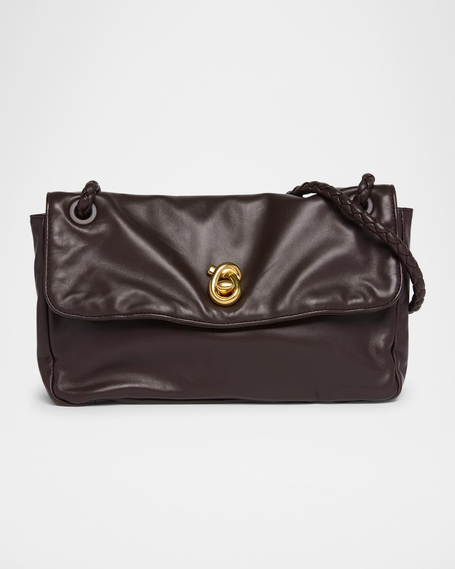 Knot Flap Leather Shoulder Bag Product Image