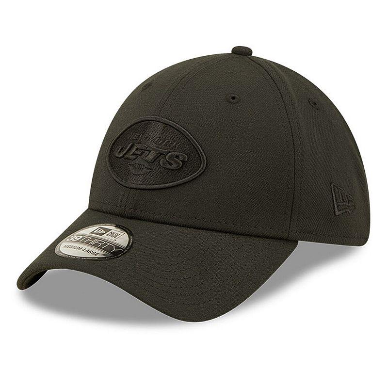 Men's New Era New York Jets Black On Black 39THIRTY Flex Hat,  Product Image
