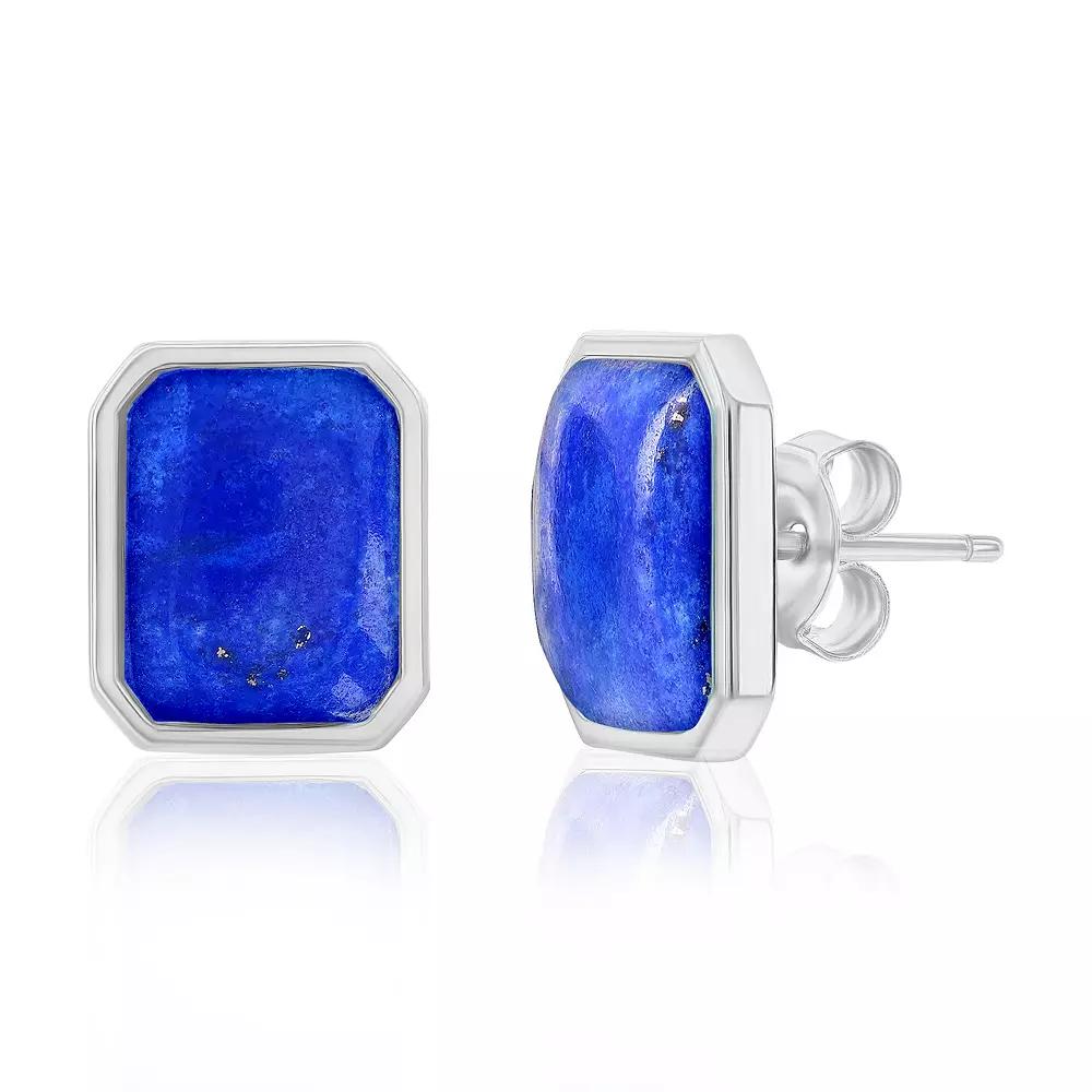 Nautica Rocks Sterling Silver Gemstone Rectangle Stud Earrings, Women's, Lapis Product Image