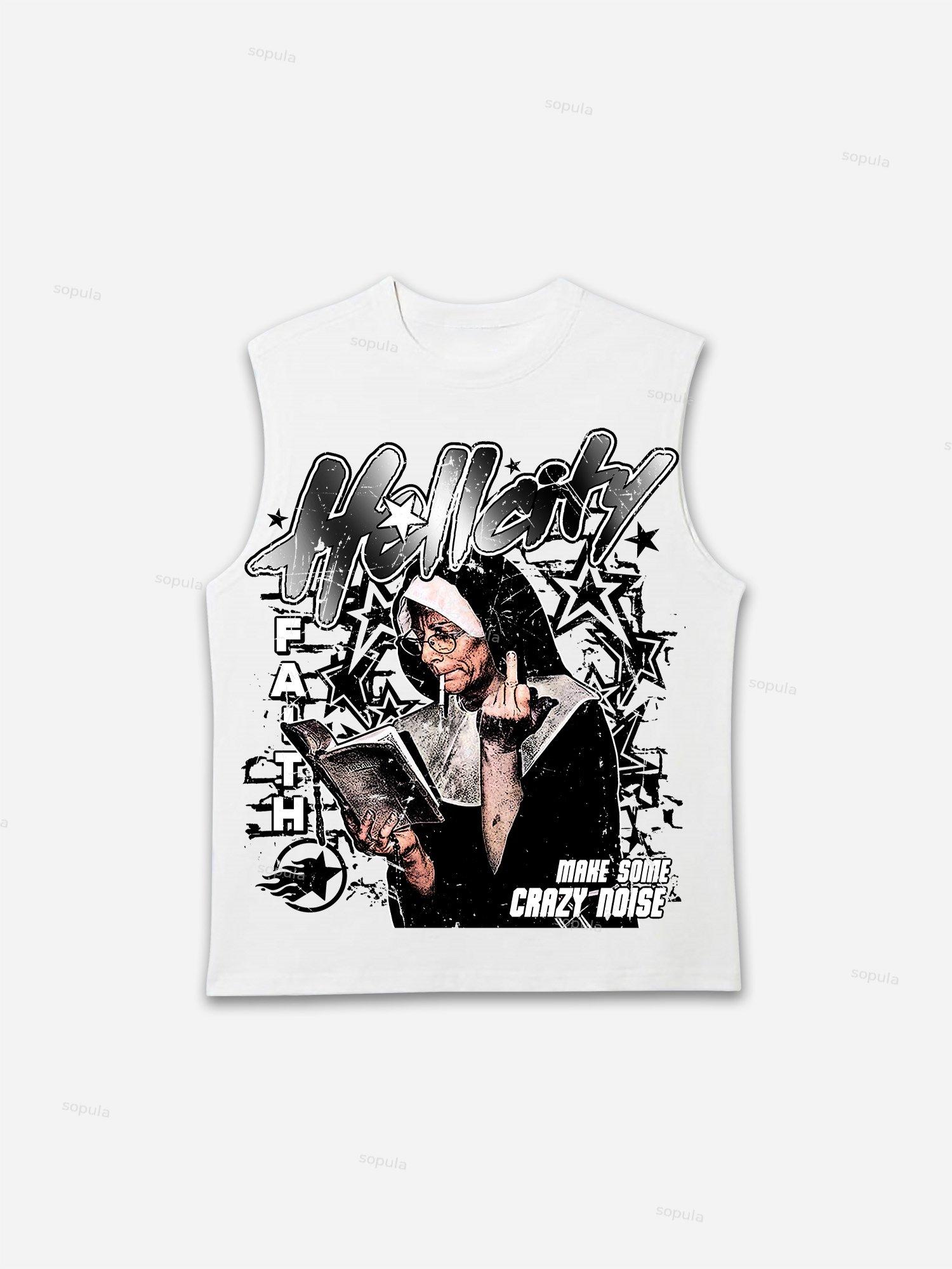 Hellcity - New Printed Pattern Design Print Cotton Tank Top Product Image