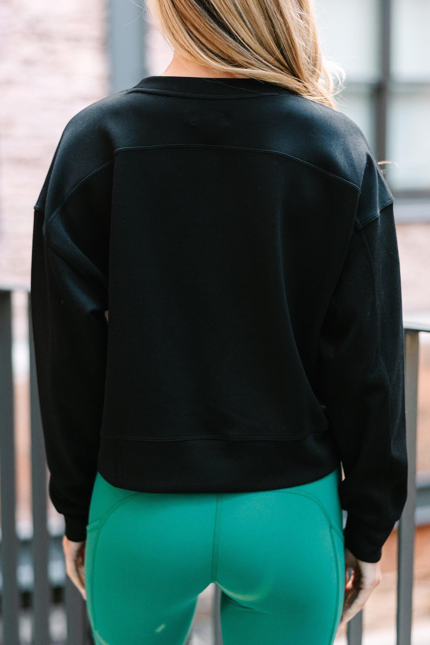 On The Move Black Cropped Pullover Female Product Image