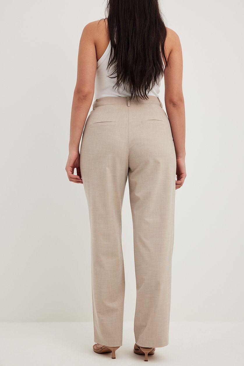 Structured Straight Leg Mid Waist Pants Product Image