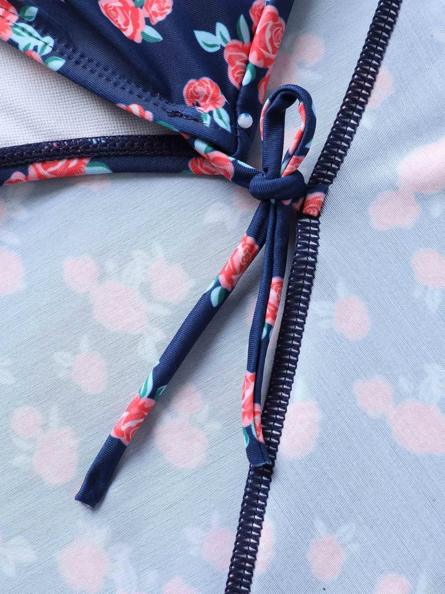 Ditsy Floral Belted Swim Dress Female Product Image