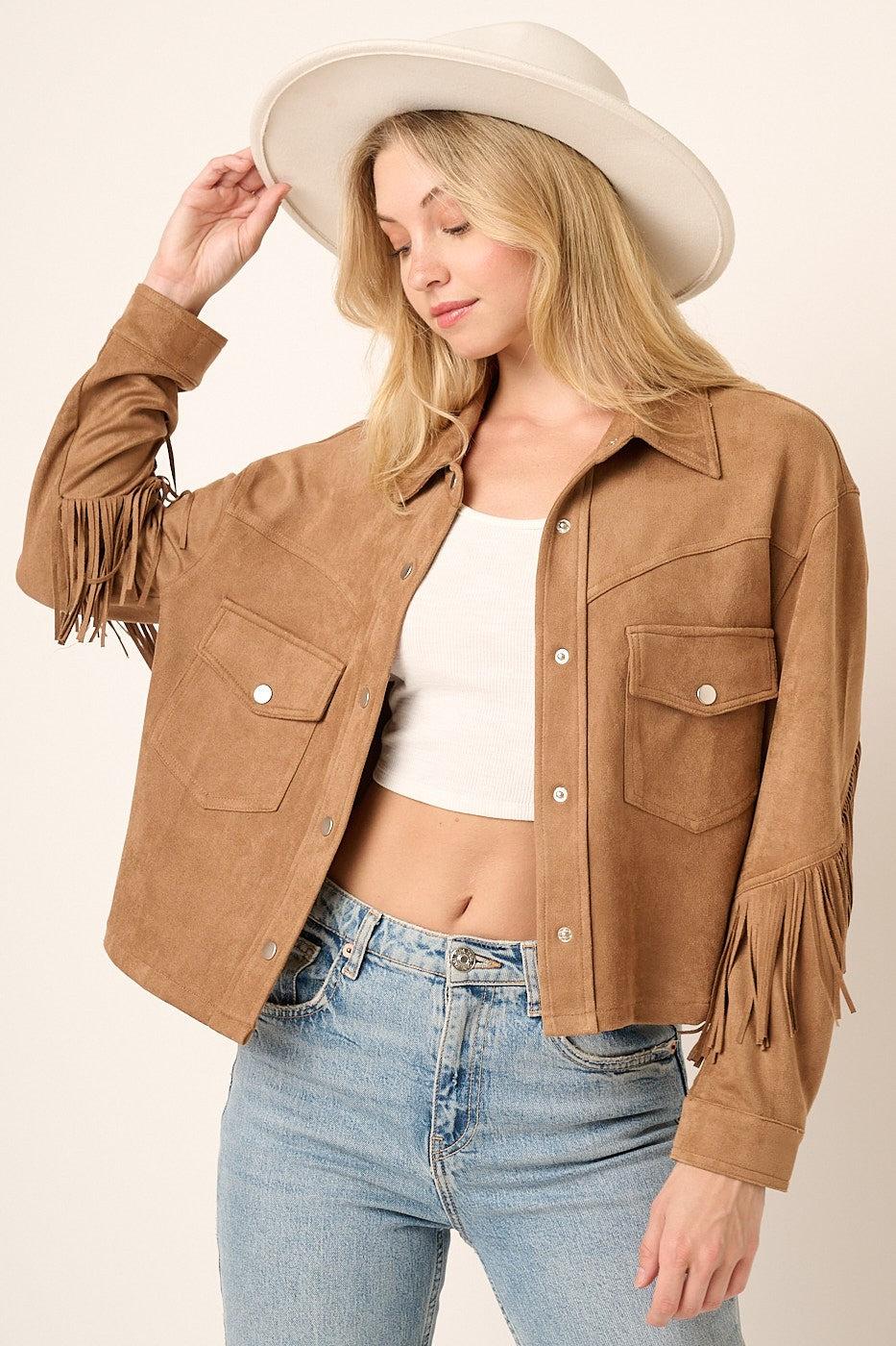 SUEDE TASSEL DETAIL JACKET Product Image