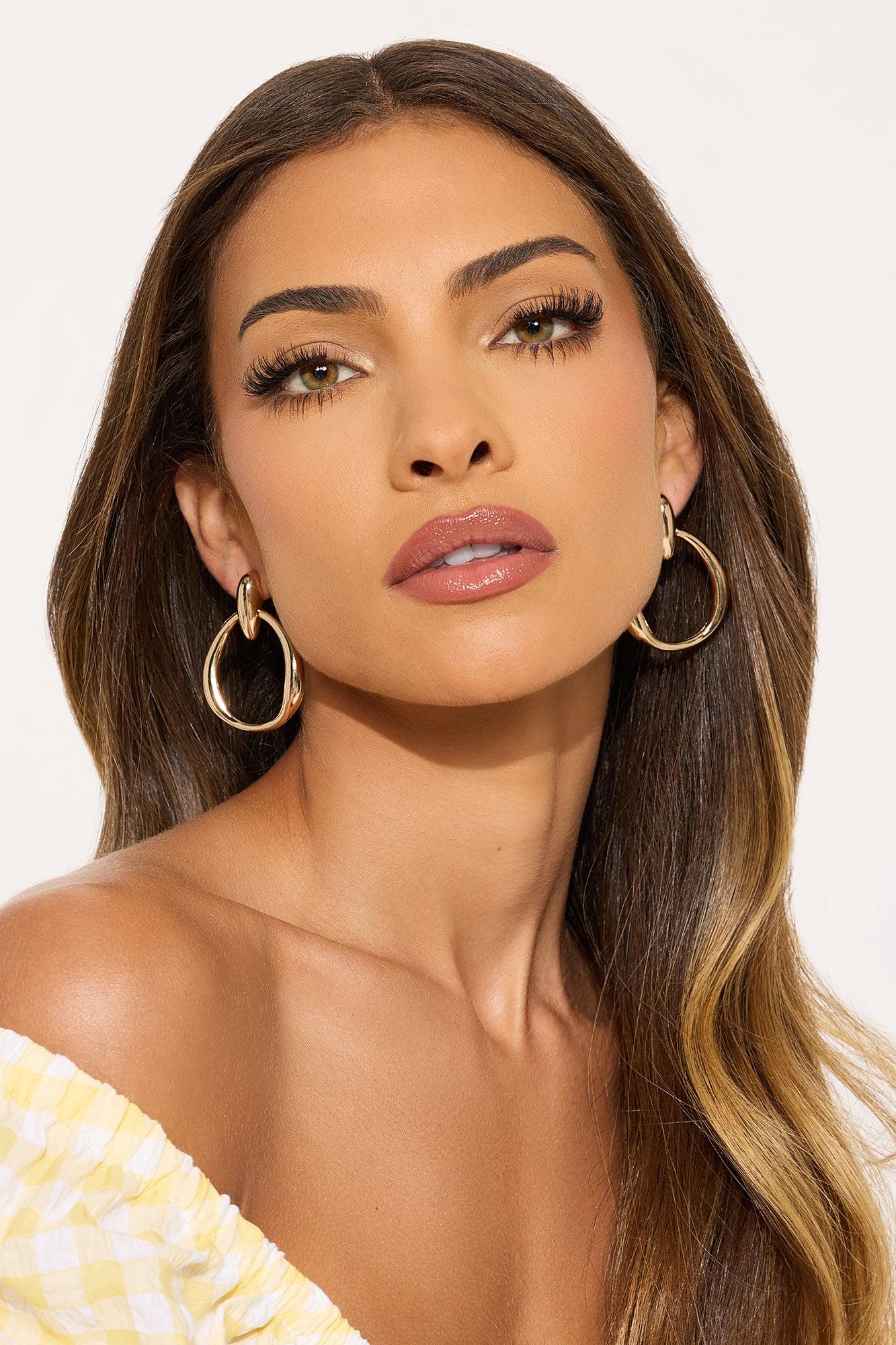 Bad Behavior Hoop Earrings  - Gold Female Product Image