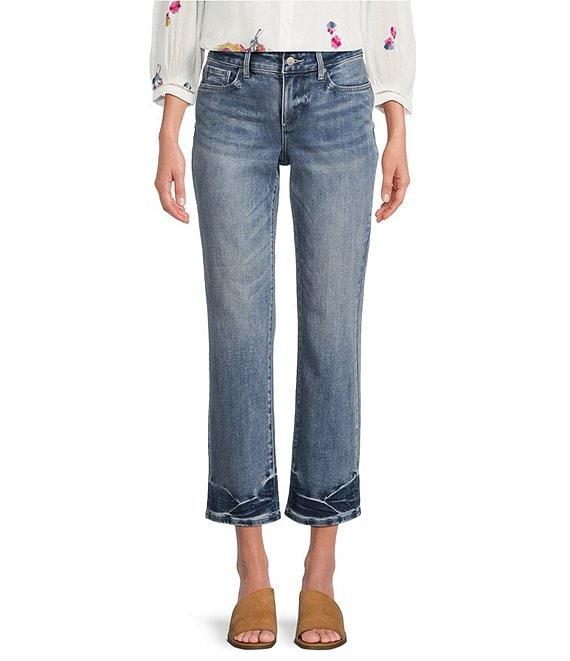 NYDJ Marilyn Mid Rise Ankle Straight Cropped Stretch Denim Jeans Product Image