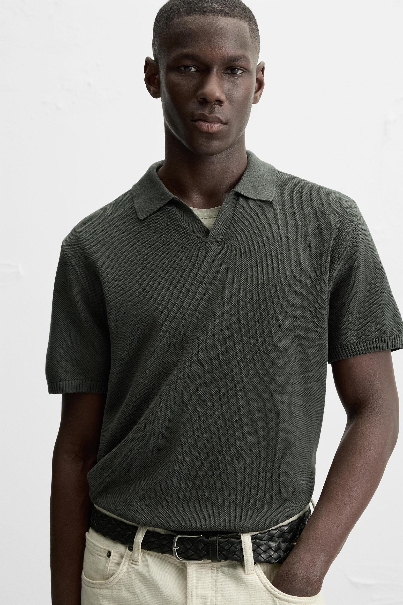 TEXTURED KNIT POLO Product Image