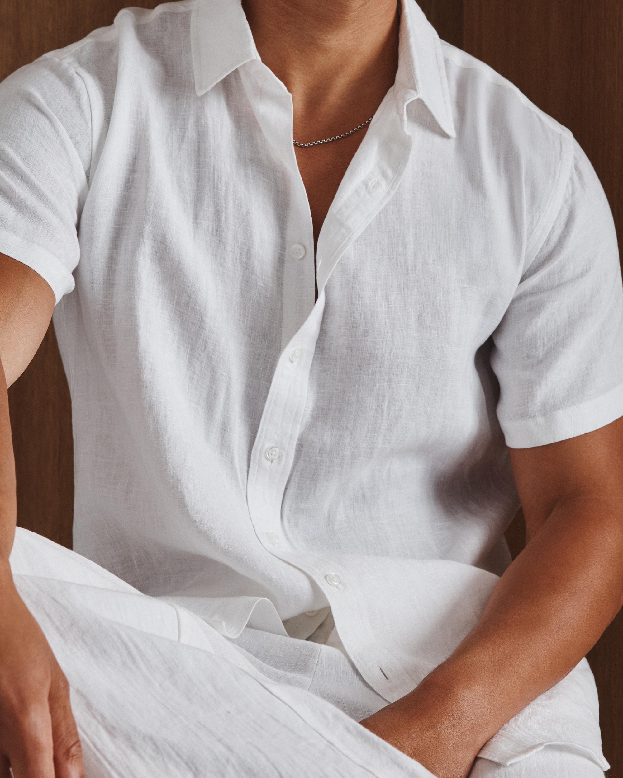 Quince | Men's 100% European Linen Relaxed Short Sleeve Shirt Product Image