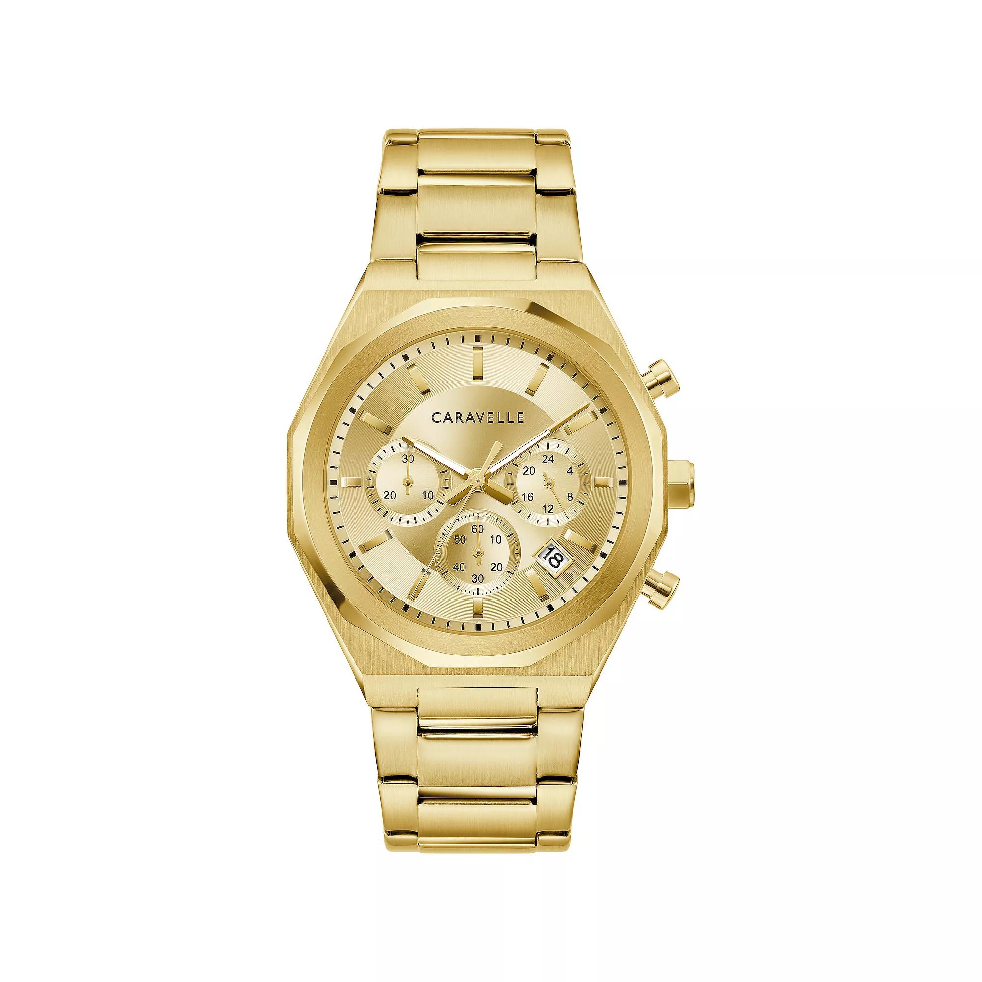 Caravelle by Bulova Mens Gold Tone Stainless Steel Chronograph Watch - 44A123 Product Image