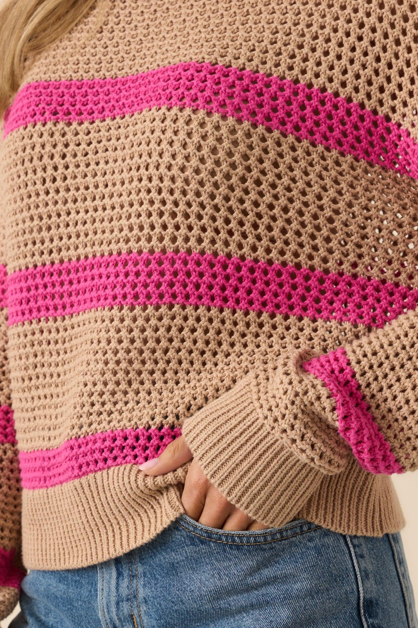 Z Supply Tan Broadbeach Striped Sweater Product Image