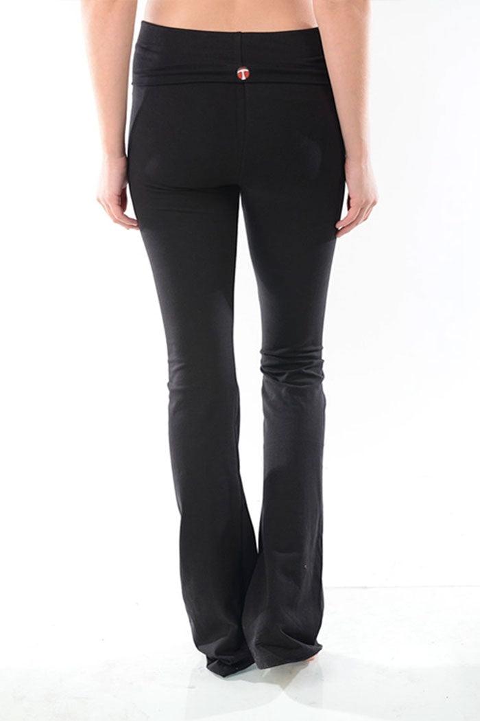 Solid Foldover Waist Bootcut Yoga Pants Product Image
