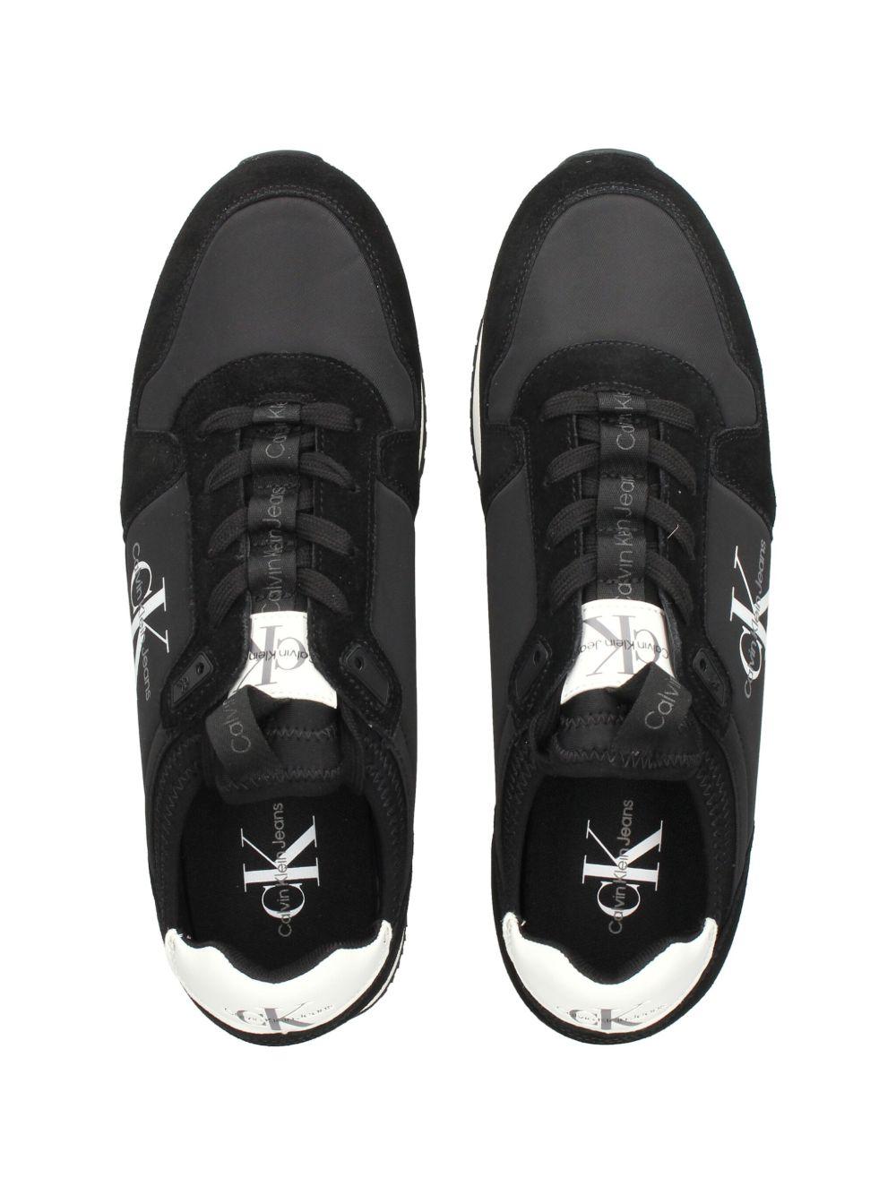 logo-print panelled sneakers Product Image