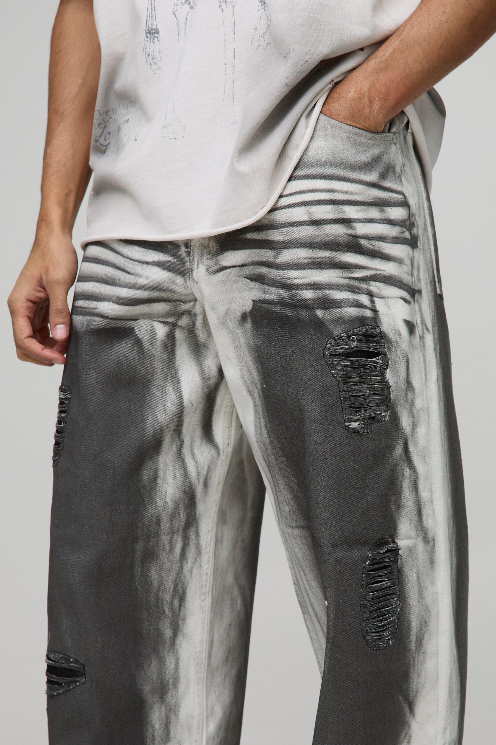 Super Baggy Extreme Dirty Washed Jeans | boohooMAN USA Product Image