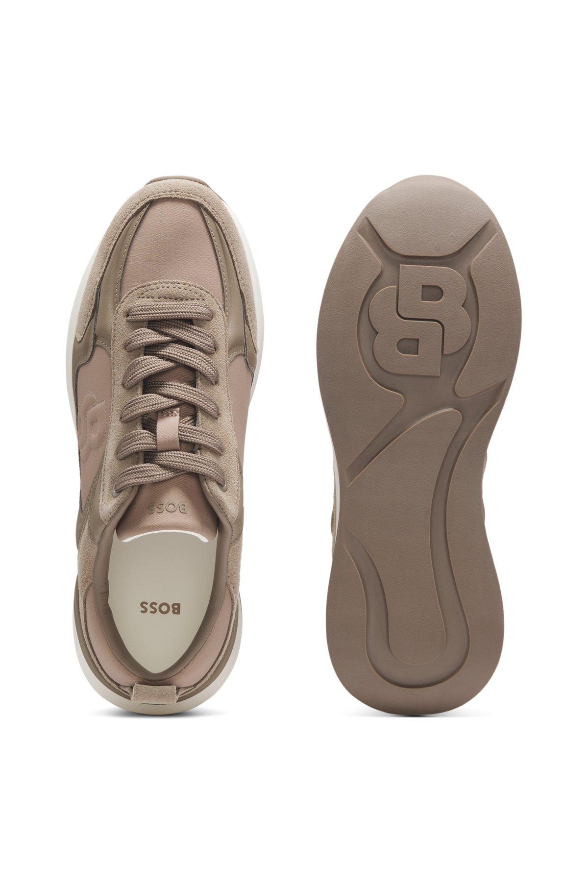 Suede-trim trainers with Double B monogram Product Image