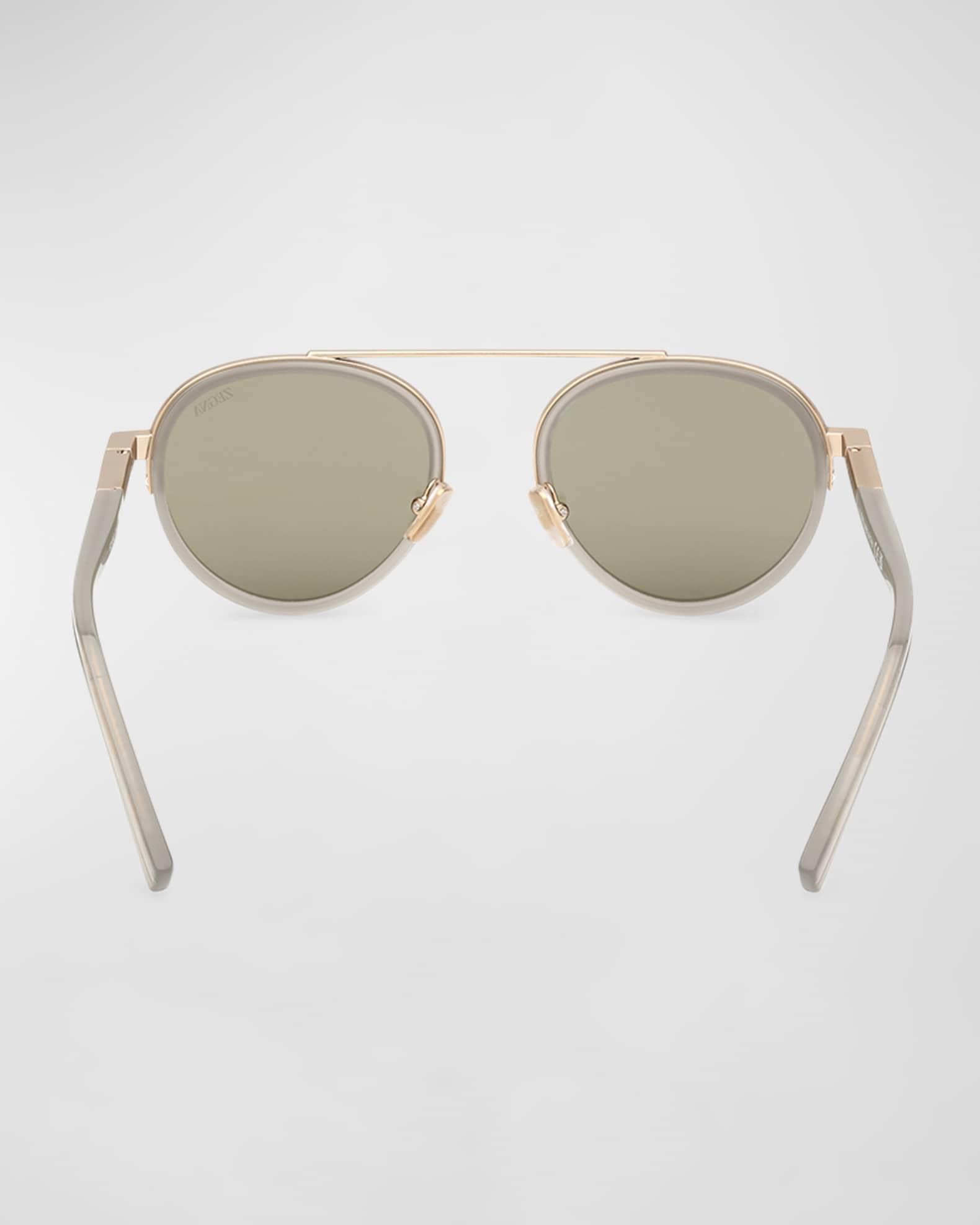 Men's ORIZZONTE II Metal-Acetate Round Sunglasses Product Image