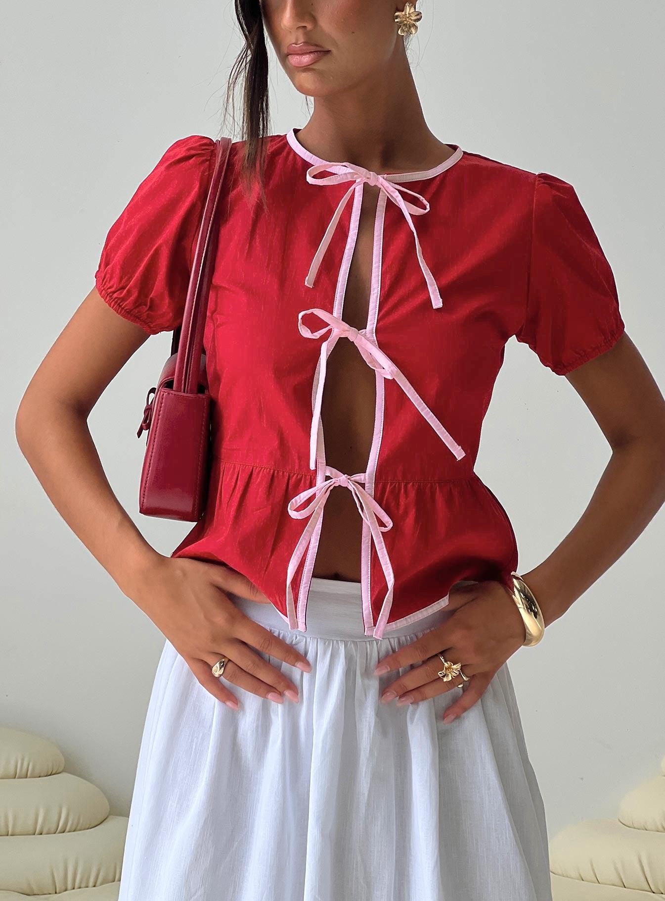 Ryota Blouse Red/pink Product Image