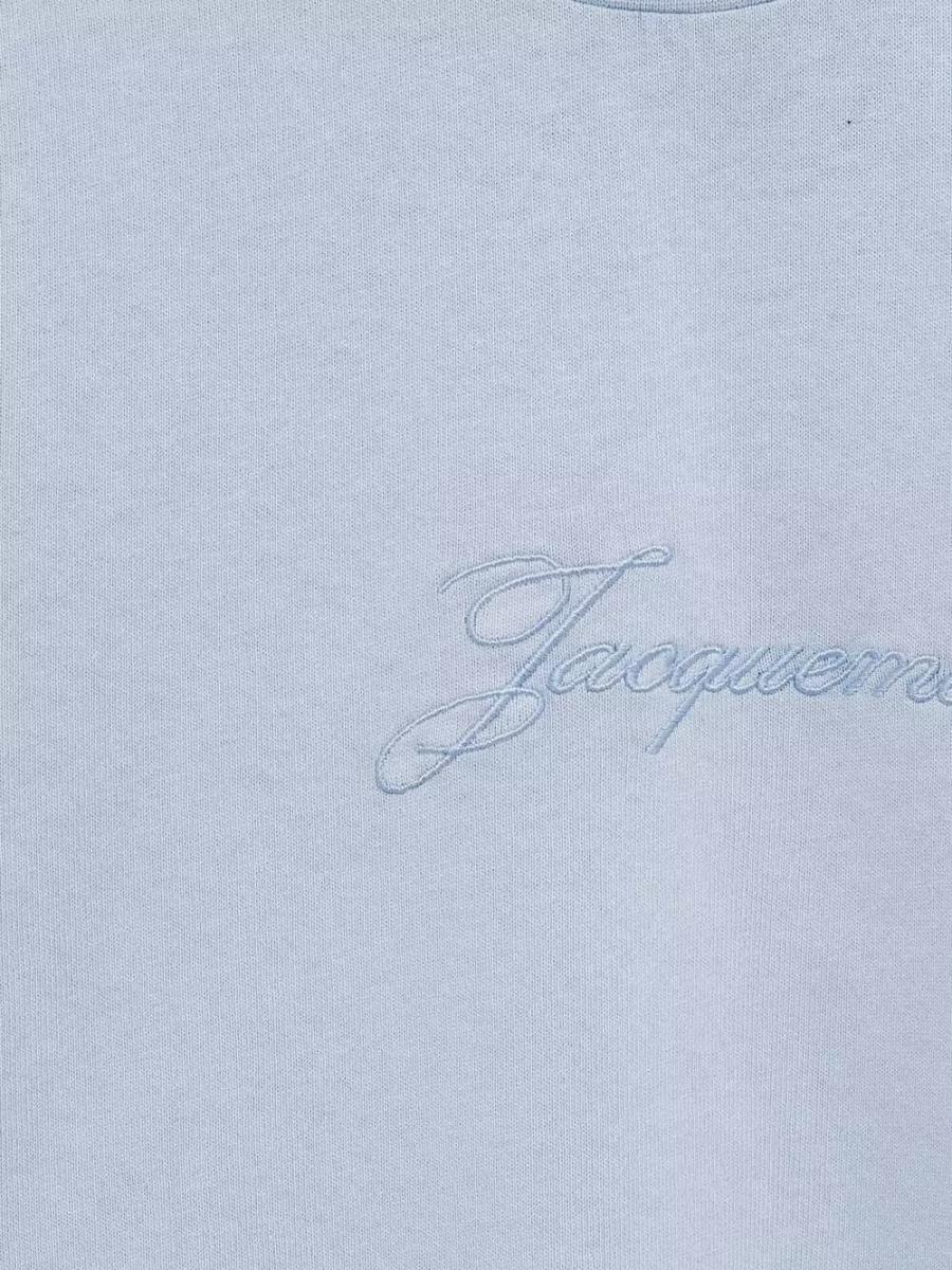 JACQUEMUS Mens Blue Pigmento Log-embroidered Cotton T-shirt Xl Product Image