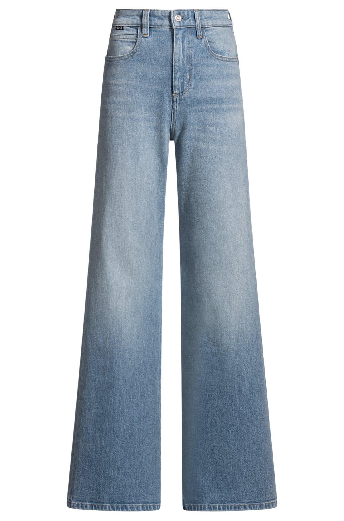 Flared-leg jeans in blue comfort-stretch denim Product Image