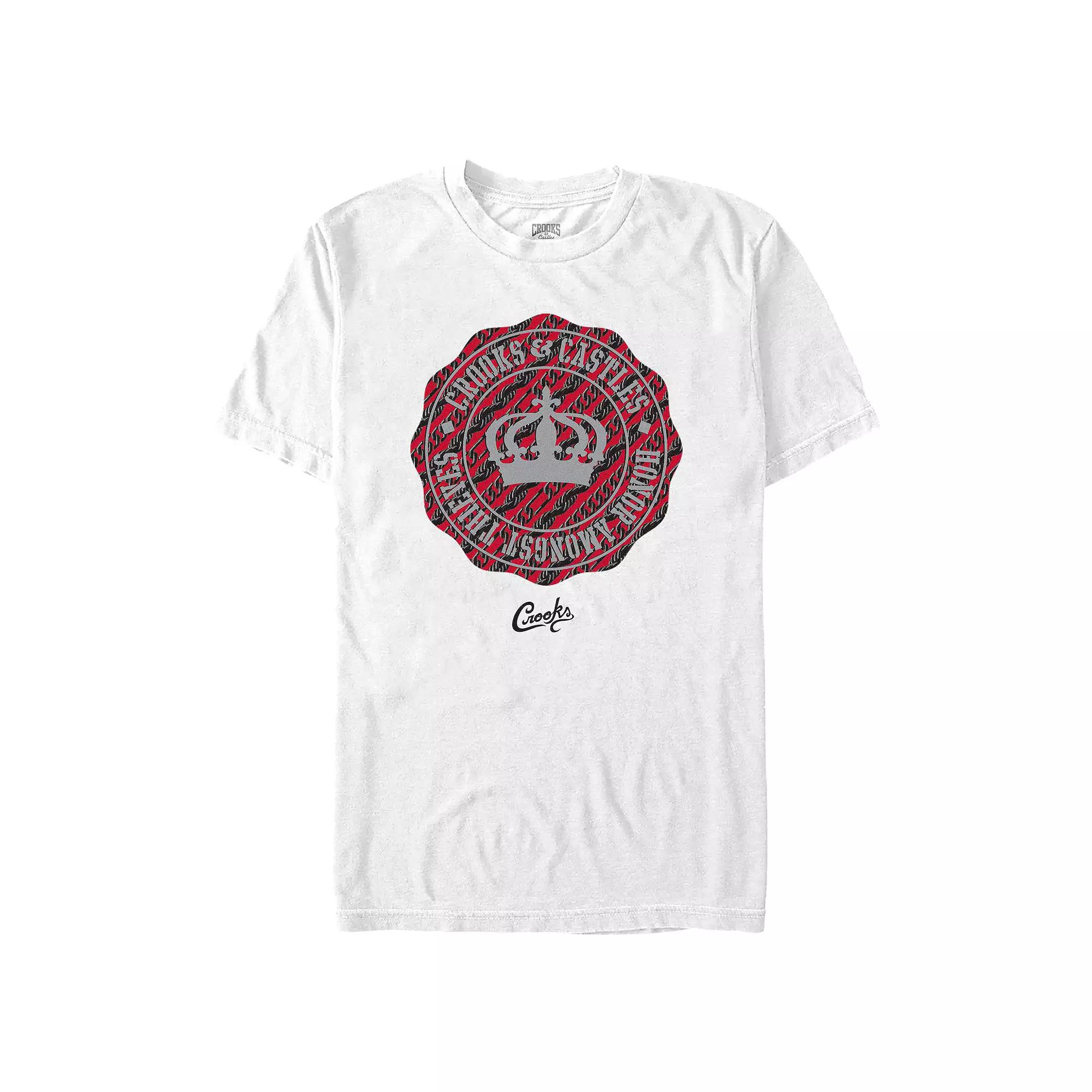 Men's Crooks And Castle Baroque Print Crown Stamp Graphic Tee,  Product Image