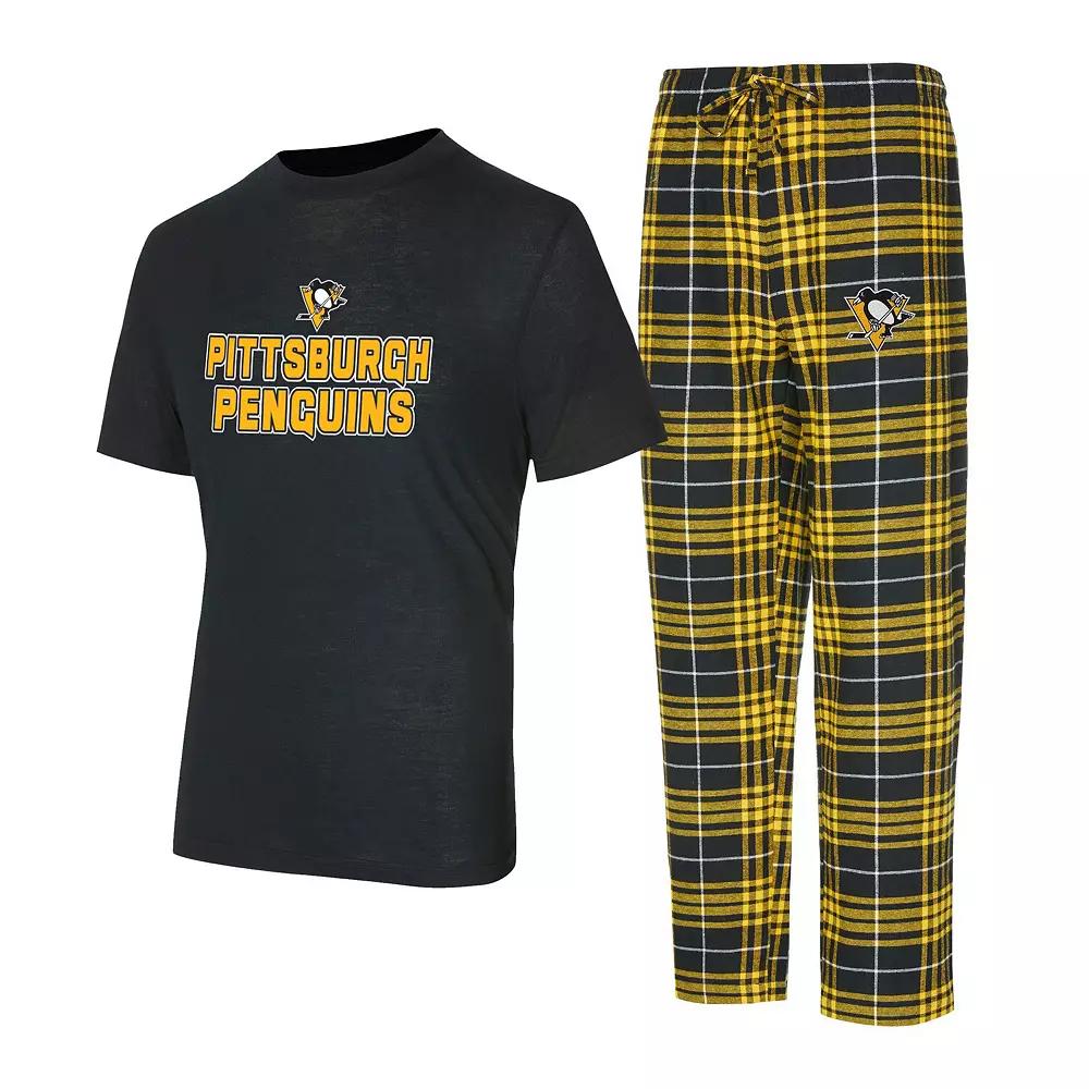 Men's Concepts Sport Pittsburgh Penguins Vector T-Shirt & Pants Sleep Set, Size: Large, Black Product Image