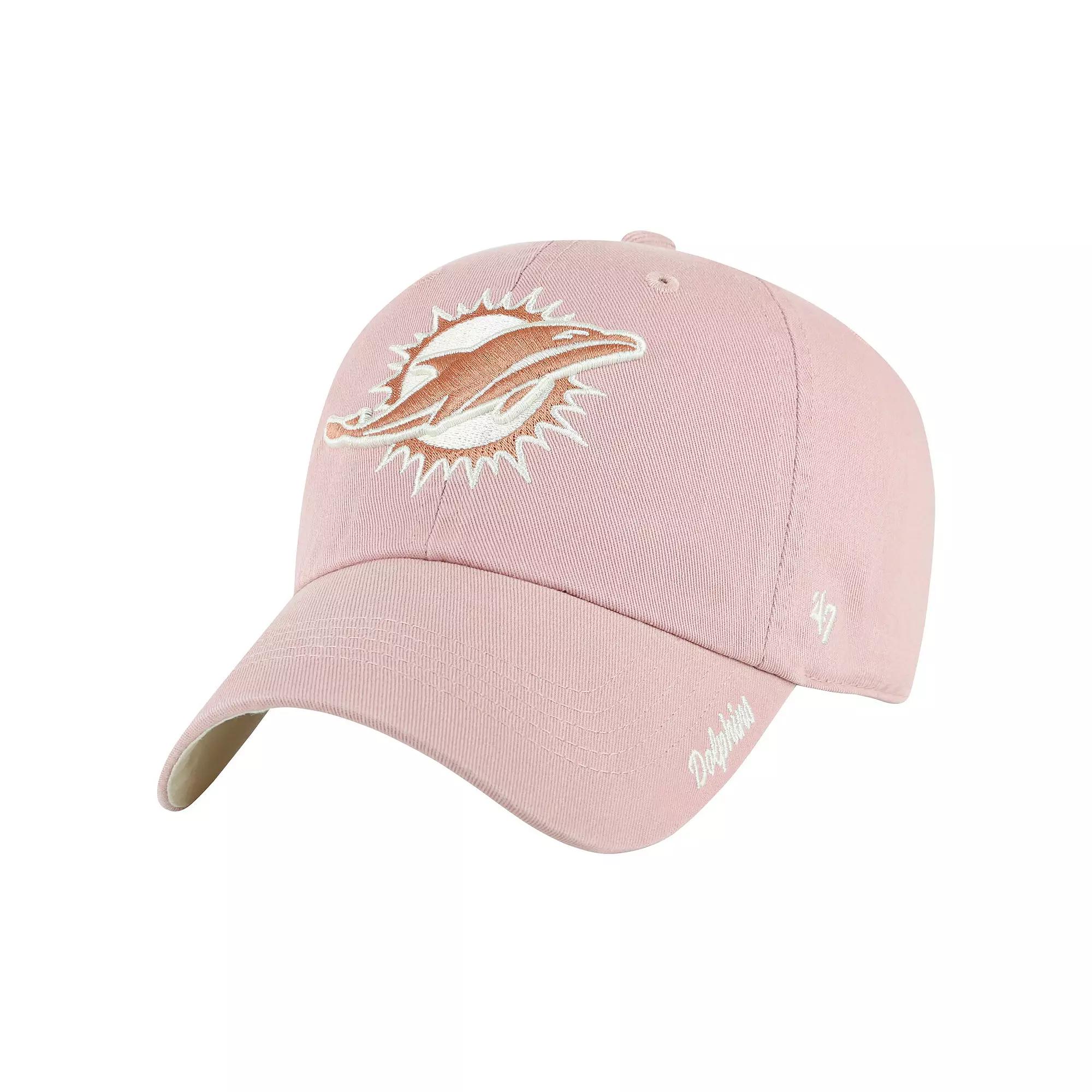 Women's '47 Pink Miami Dolphins Ballpark Cheer Dusty Rose Clean Up Adjustable Hat Product Image