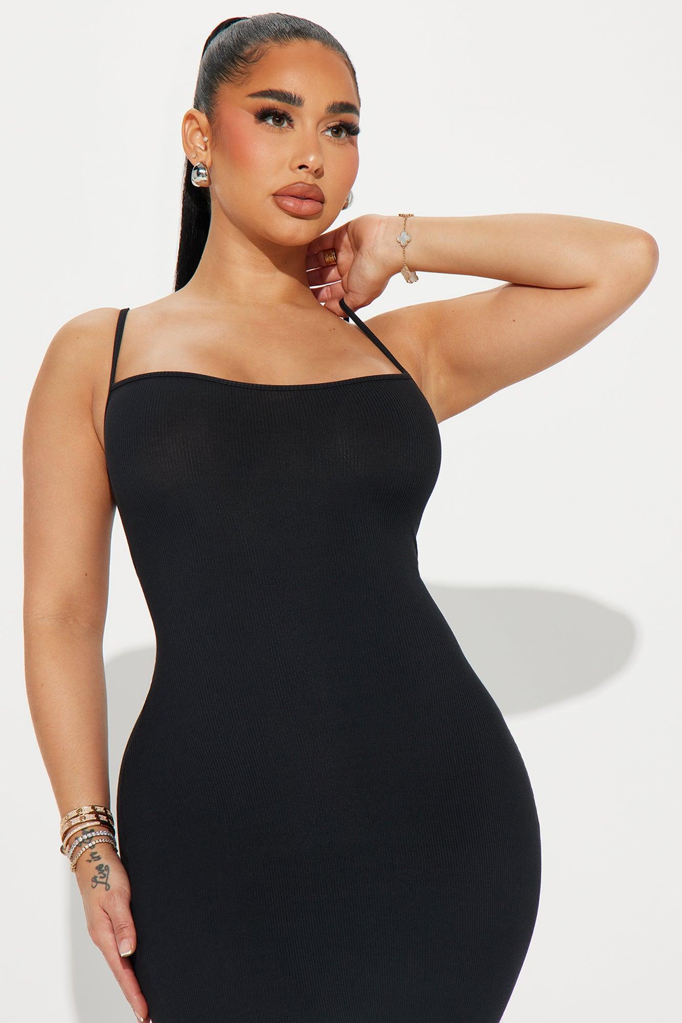 Madelyn Micro Ribbed Maxi Dress - Black Product Image