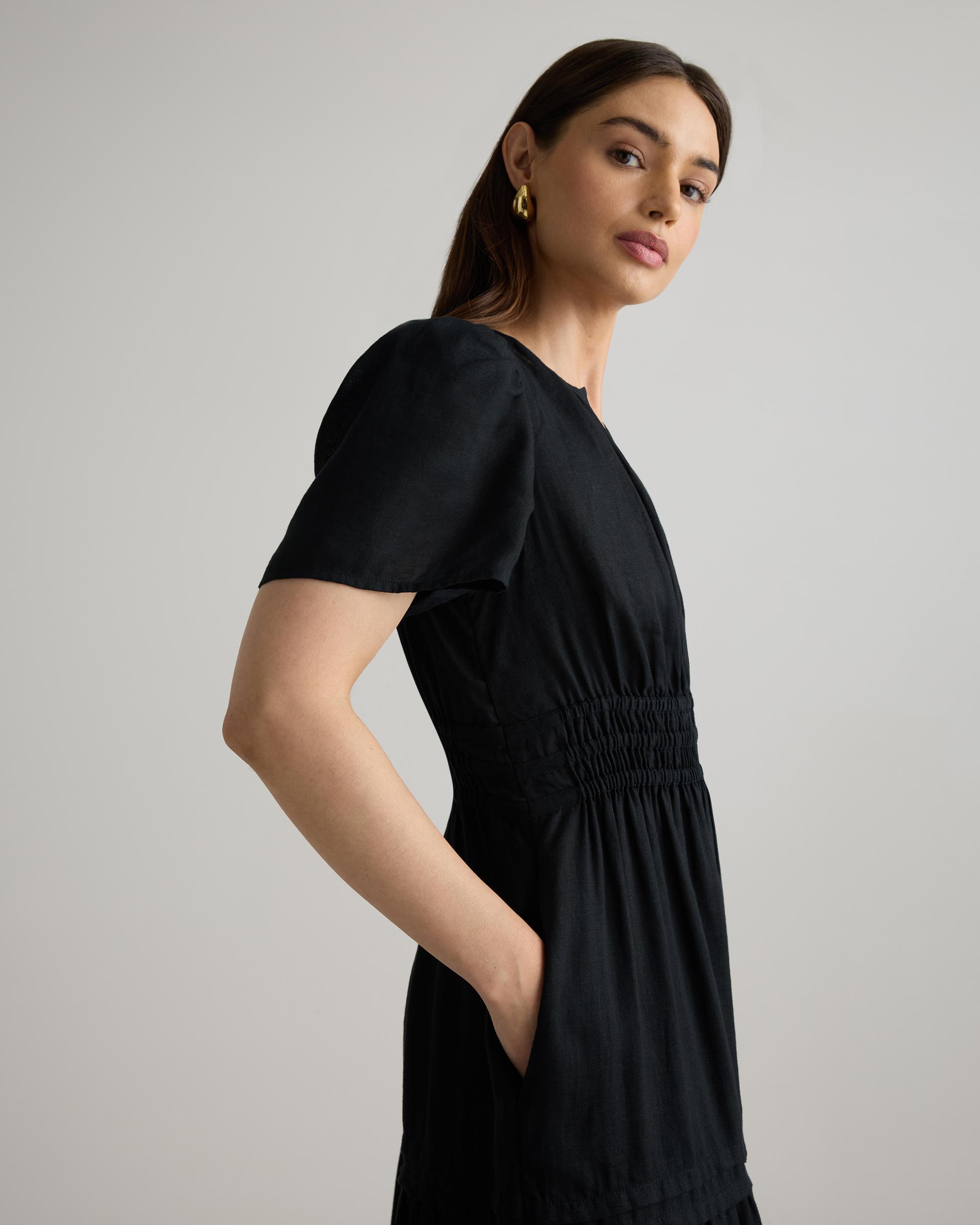 Quince | Women's 100% European Linen Tiered Maxi Dress Product Image