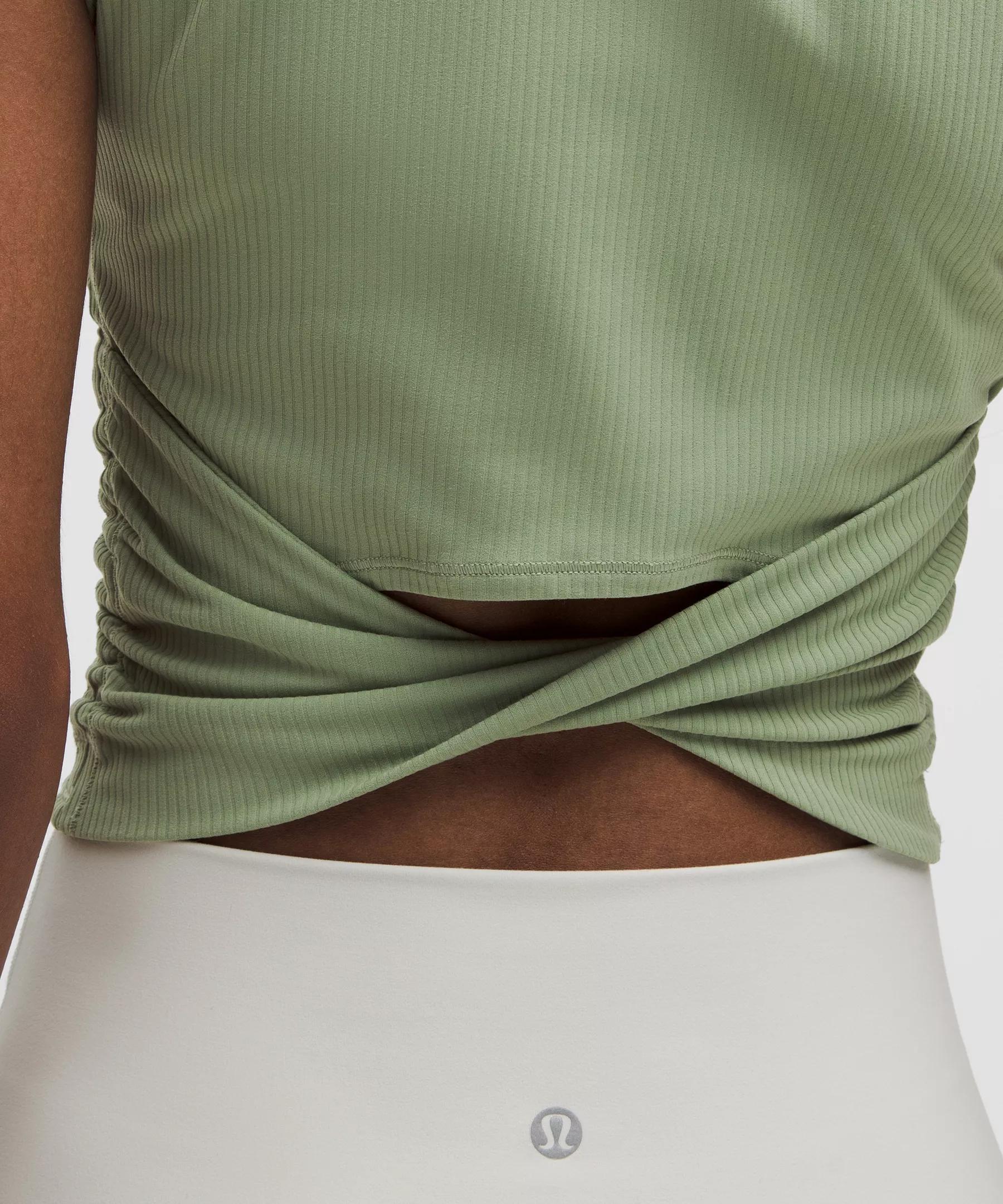 All It Takes Back-Twist Ribbed Short-Sleeve Shirt Product Image