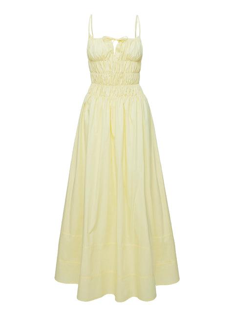 Loralei Shirred Maxi Dress Yellow Product Image