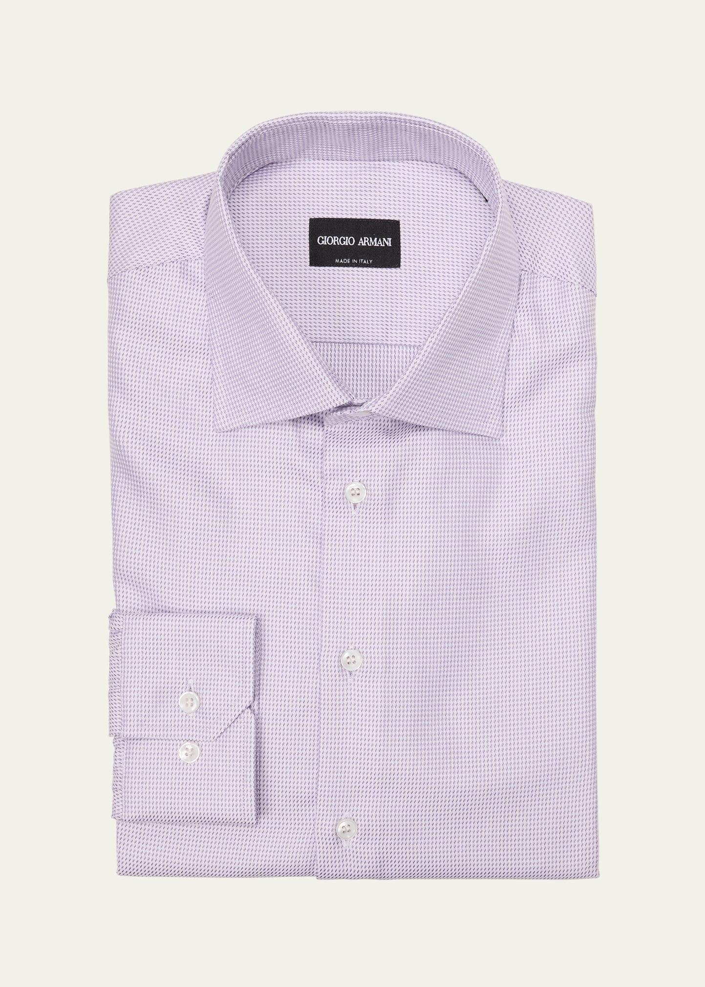 Mens Cotton Basketweave Dress Shirt Product Image