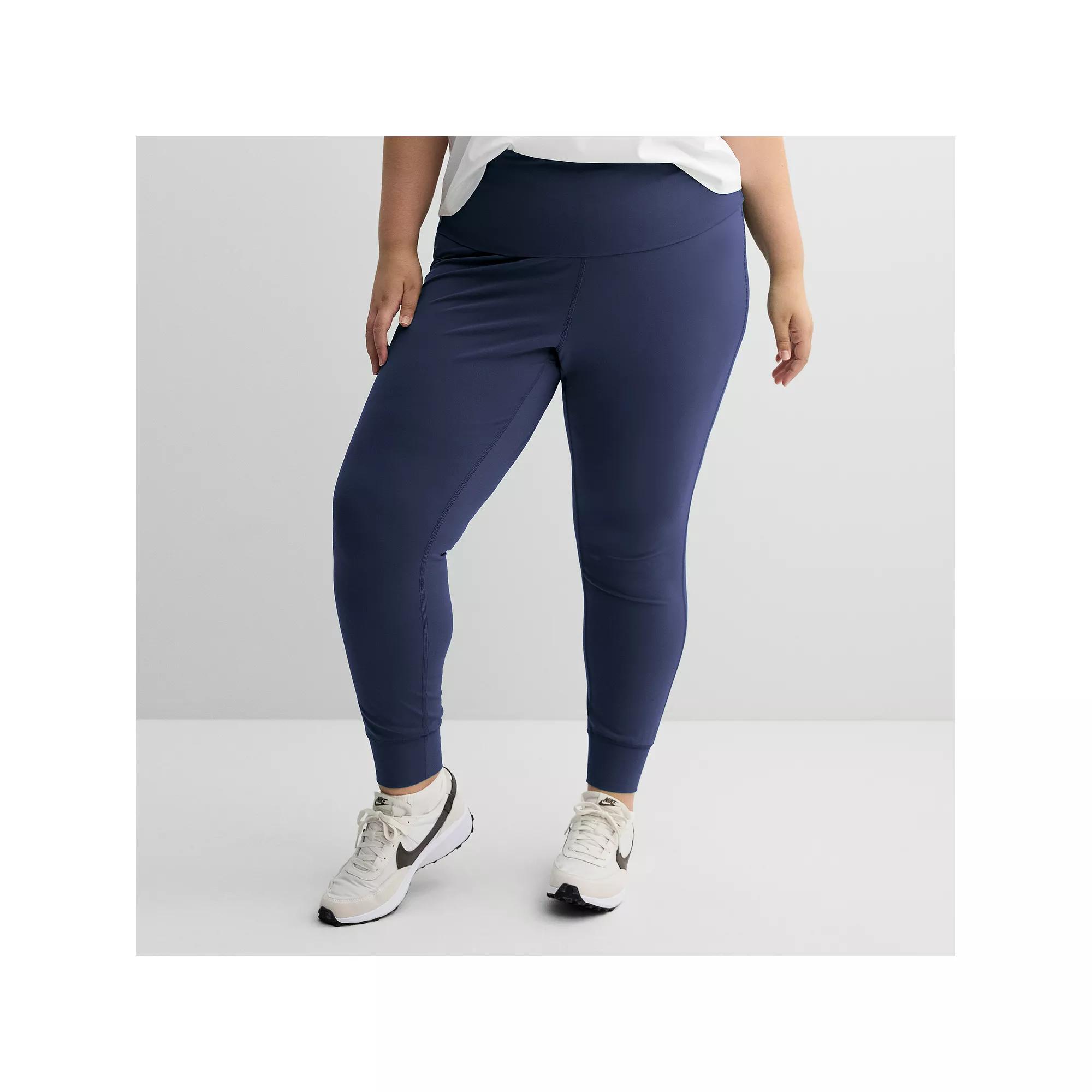 Plus Size Tek Gear® Essential Soft Foldover Jogger Pants, Women's, Size: 2XL, Blue Crayon Product Image