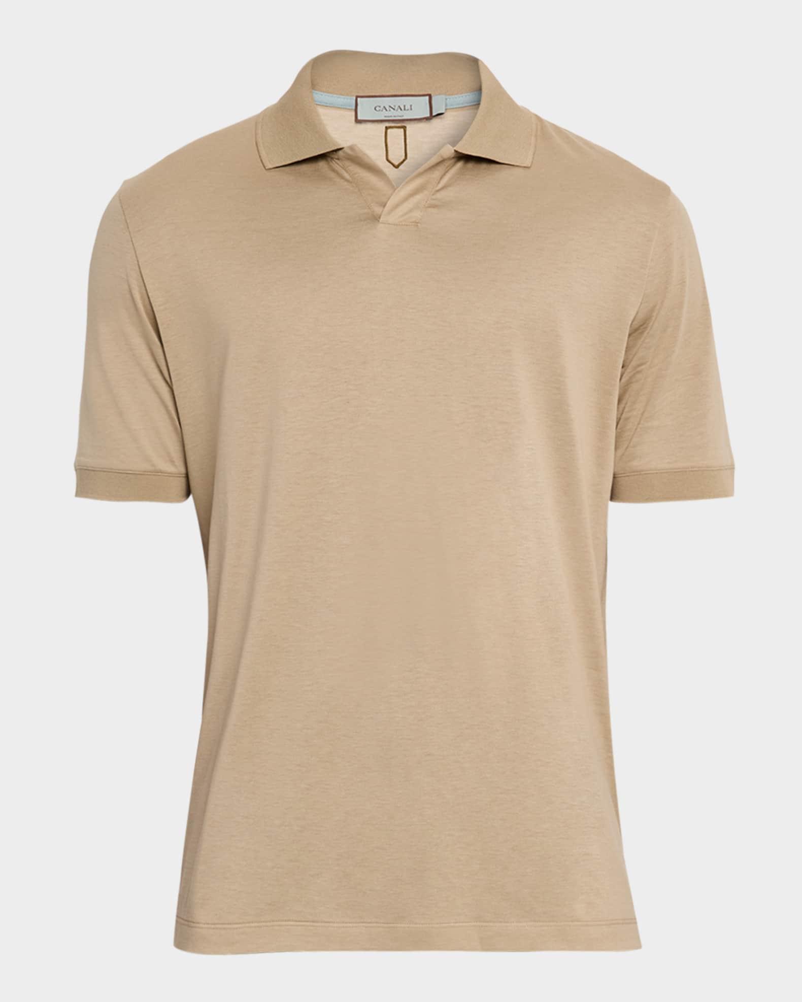 Men's Cotton Johnny Collar Polo Shirt Product Image