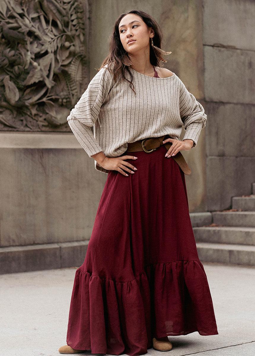 Annah Skirt in Wine Female Product Image