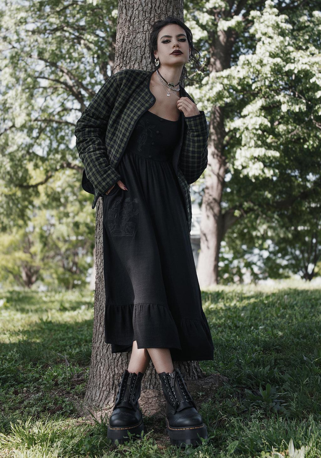 Mandrake Linen-Blend Embroidered Midi Dress Product Image