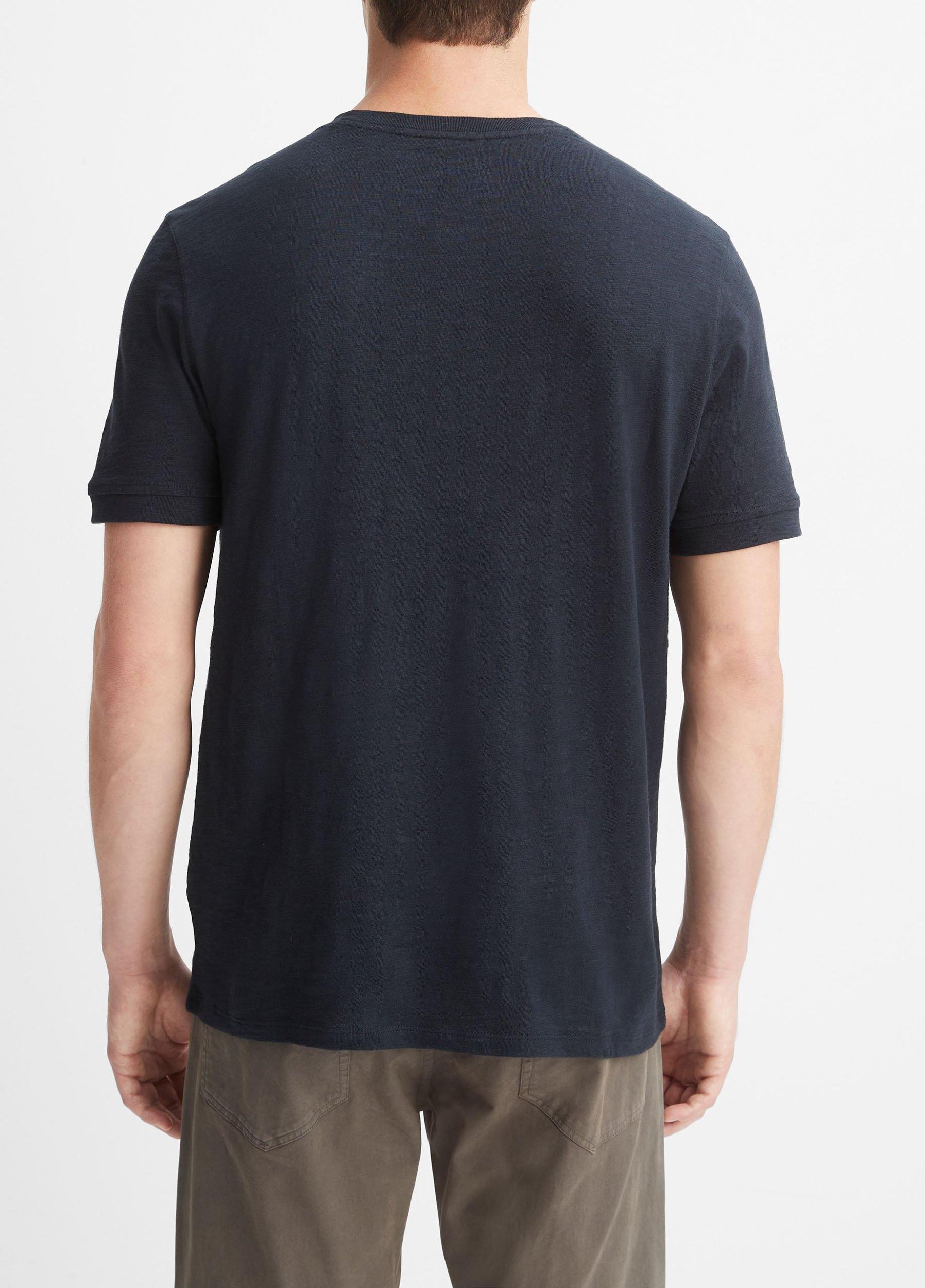 Slub Cotton Short Sleeve Henley Product Image