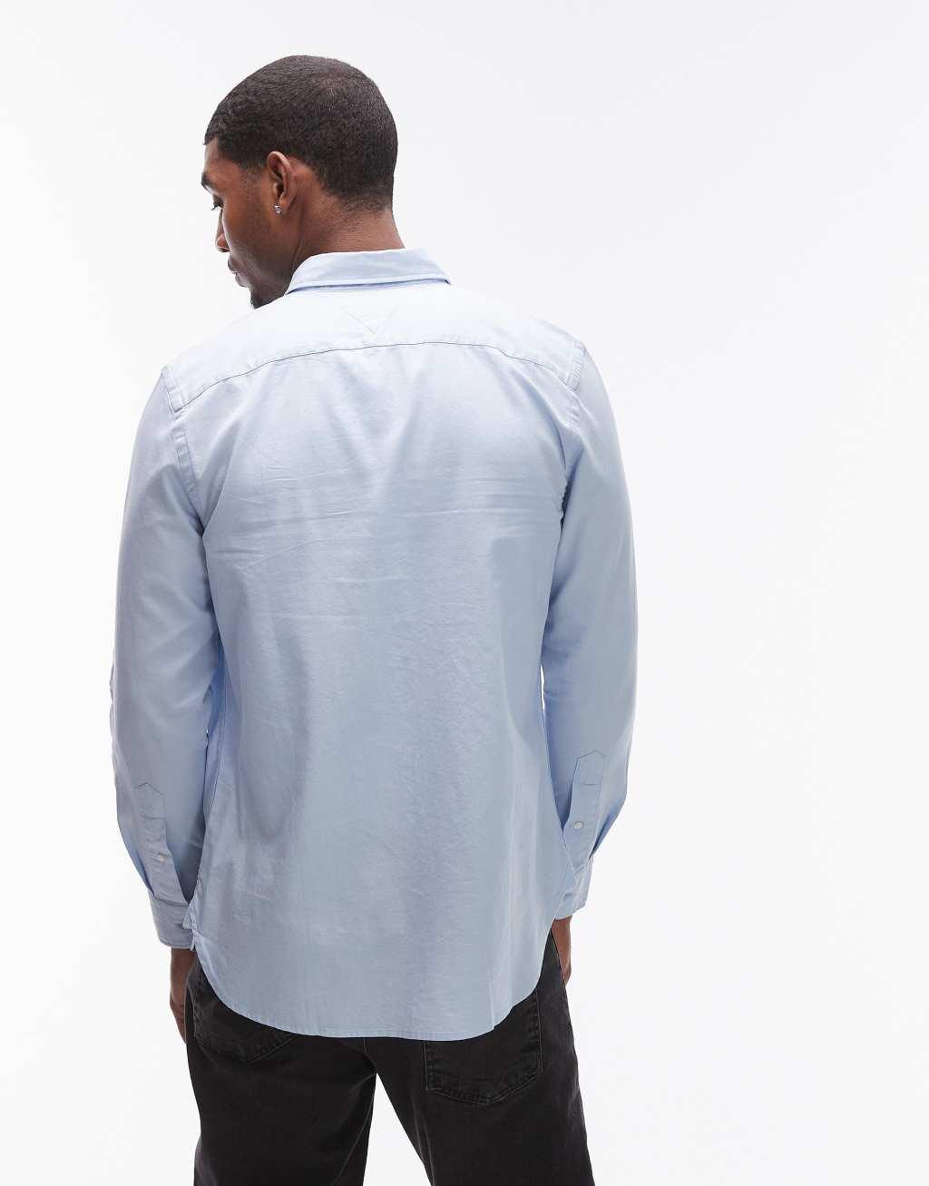 Tommy Hilfiger flex textured shirt in light blue Product Image