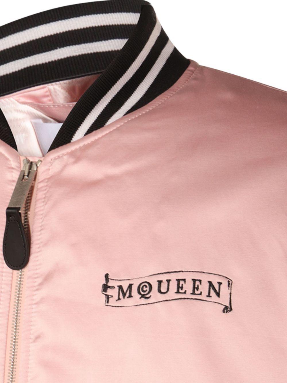 rose-embroidery satin bomber jacket Product Image