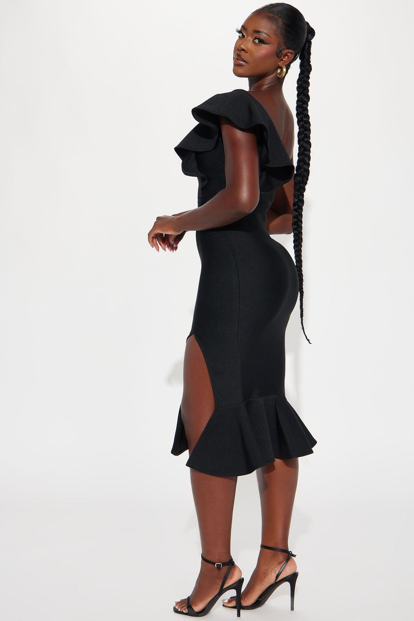 Alaia Bandage Midi Dress - Black Product Image