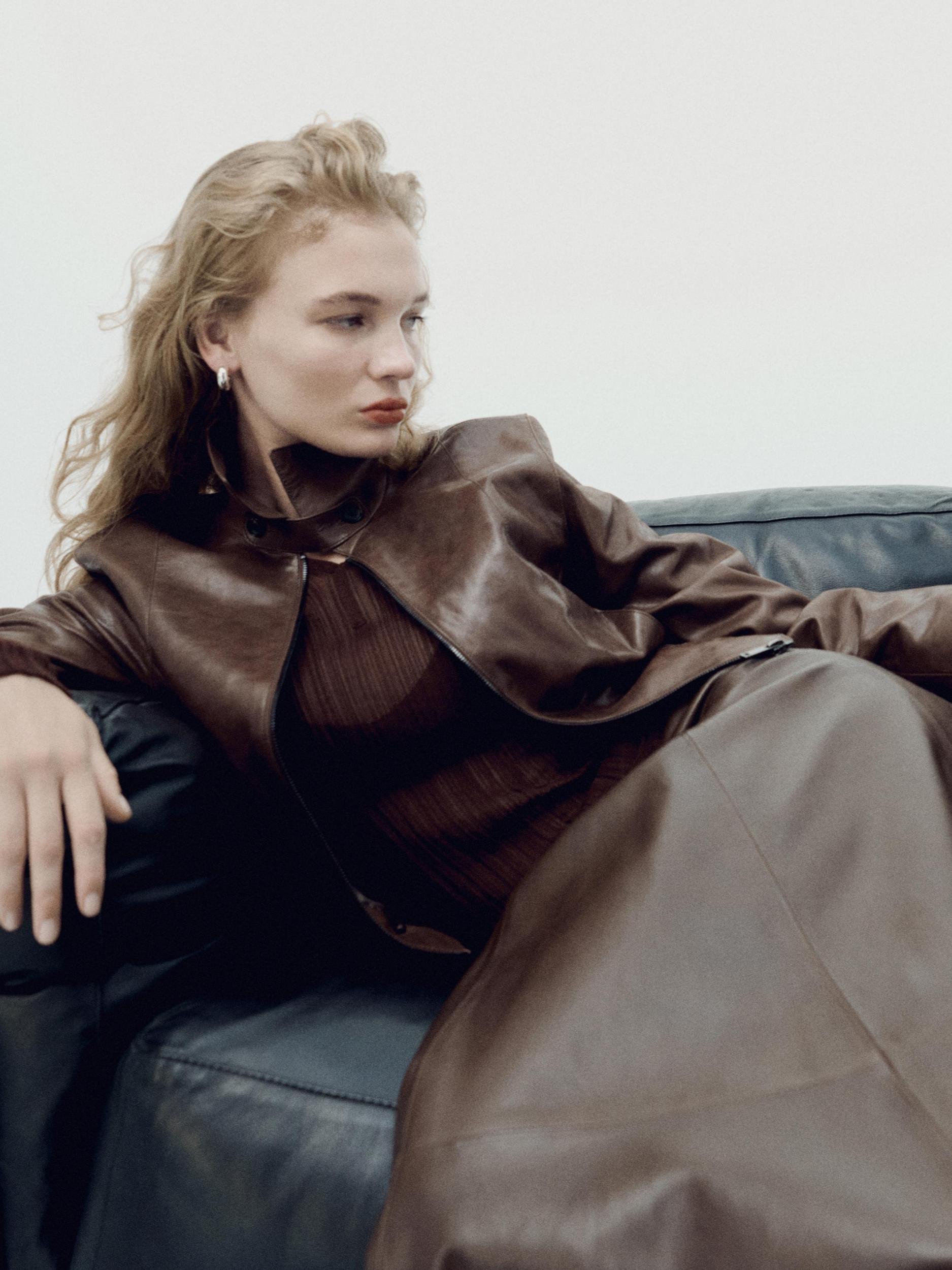 Short nappa leather jacket Product Image