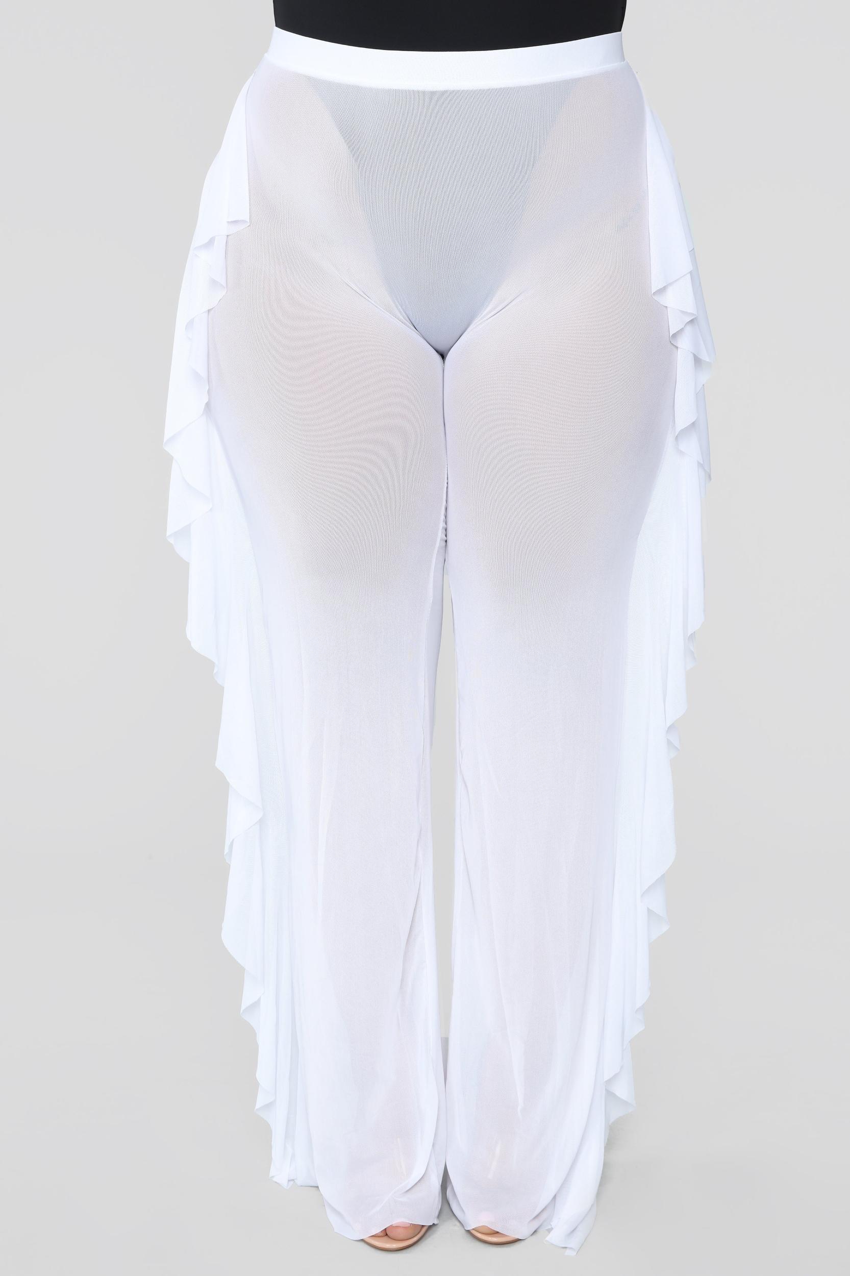 Sunshine See Through Cover Up Pant - White Product Image