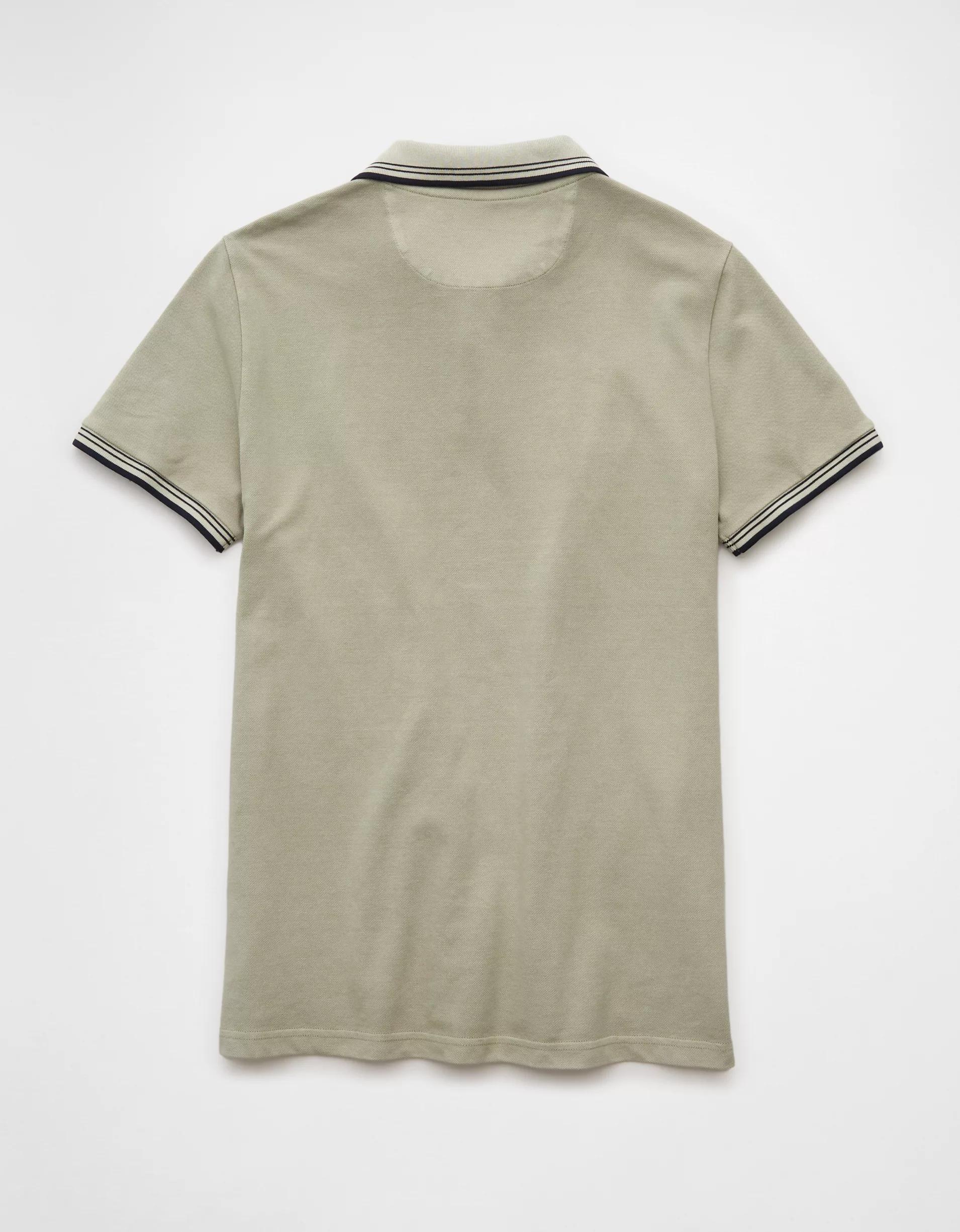 AE Lived-In Stretch Pique Slim Fit Tipped Polo Shirt Product Image