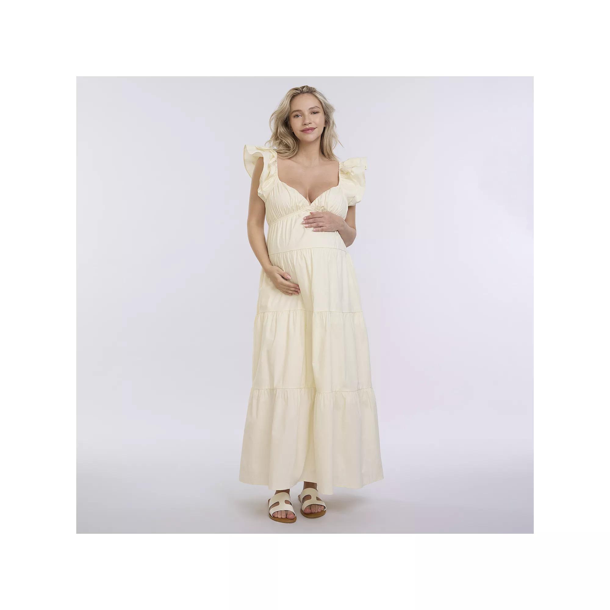 Maternity Motherhood® Babydoll Ruffle Maxi Dress, Women's,  Product Image