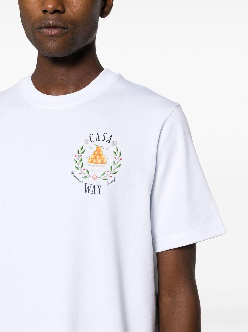 CASABLANCA Casa Way Organic Cotton T-shirt In White Product Image