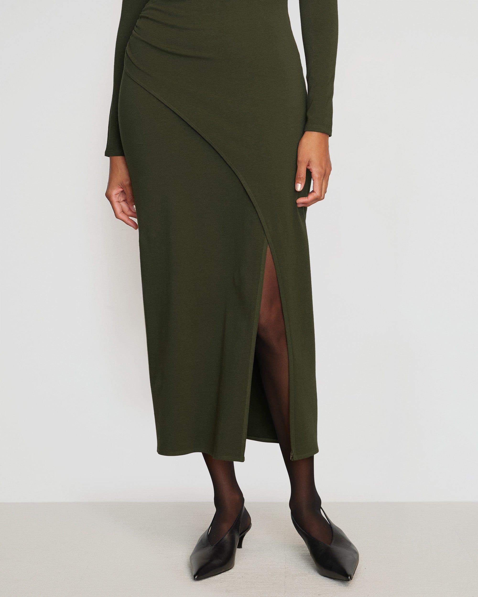 Suki Mock-Neck Side-Slit Dress Product Image
