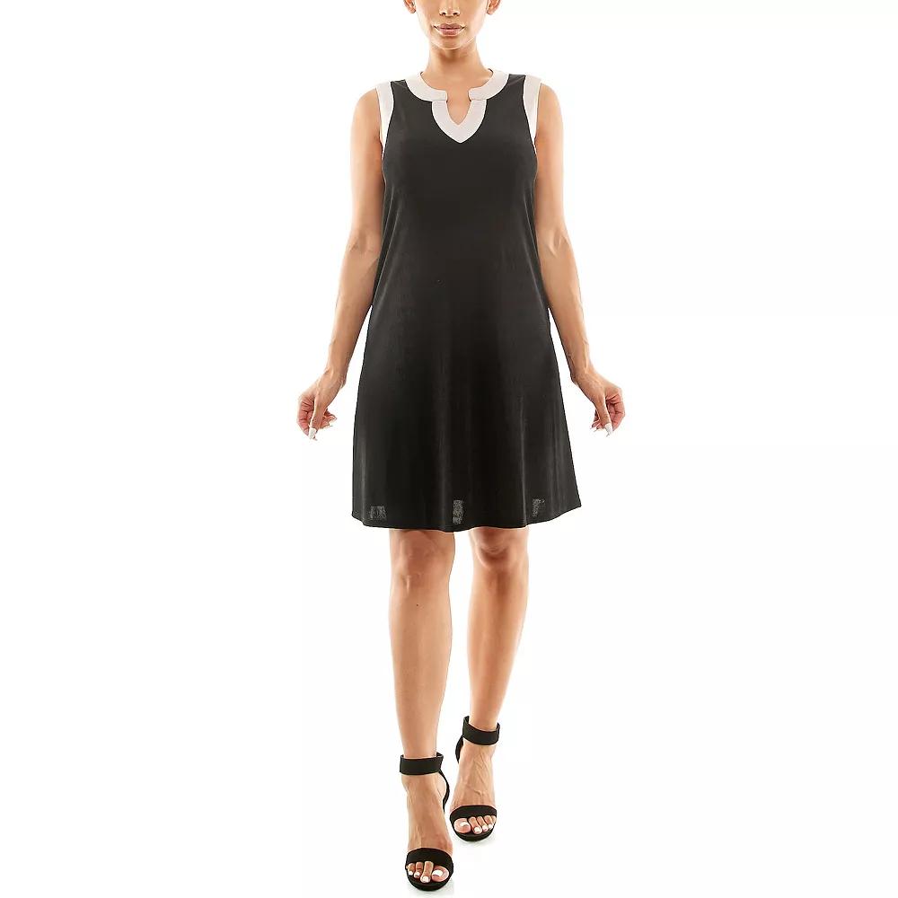 Women's Nina Leonard Mandarin Collar Dress,  Product Image