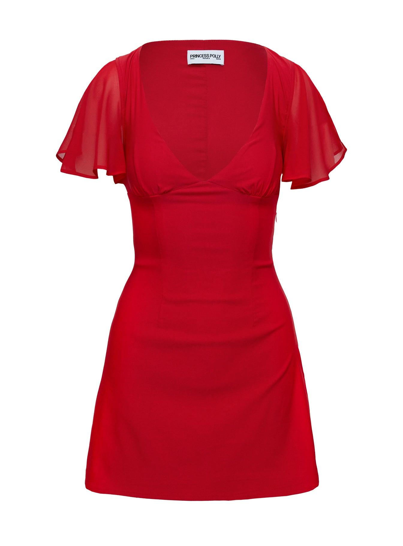 Florie Corset Mini Dress Red Product Image