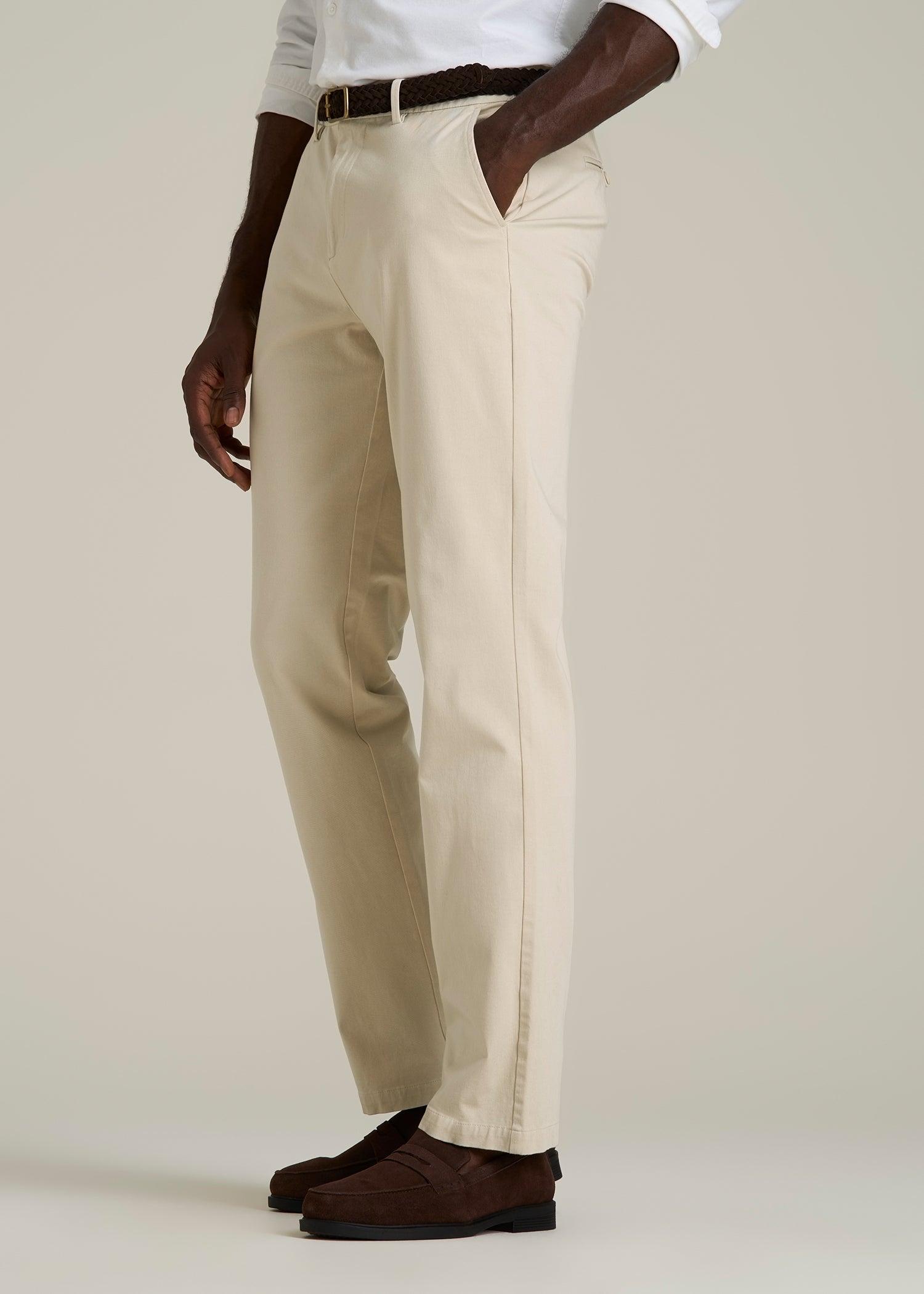 4 Way Stretch Commuter STRAIGHT Leg Chino Pants for Tall Men in Light Stone Male Product Image
