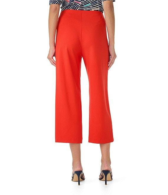 Trina Turk Santo Cozy Ponte Front Pleat Cropped Wide Leg Pants Product Image