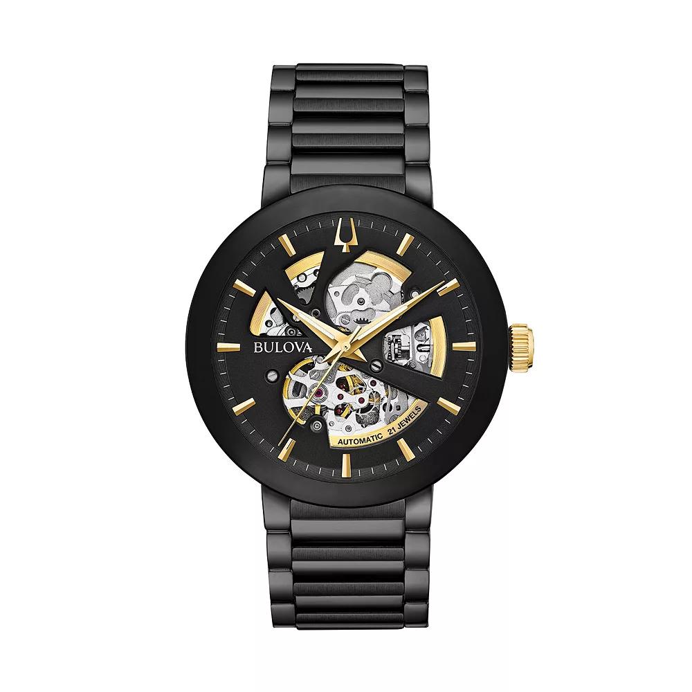 Bulova Men's Modern Automatic Black Ion-Plated Stainless Steel Skeleton Watch - 98A203,  Product Image