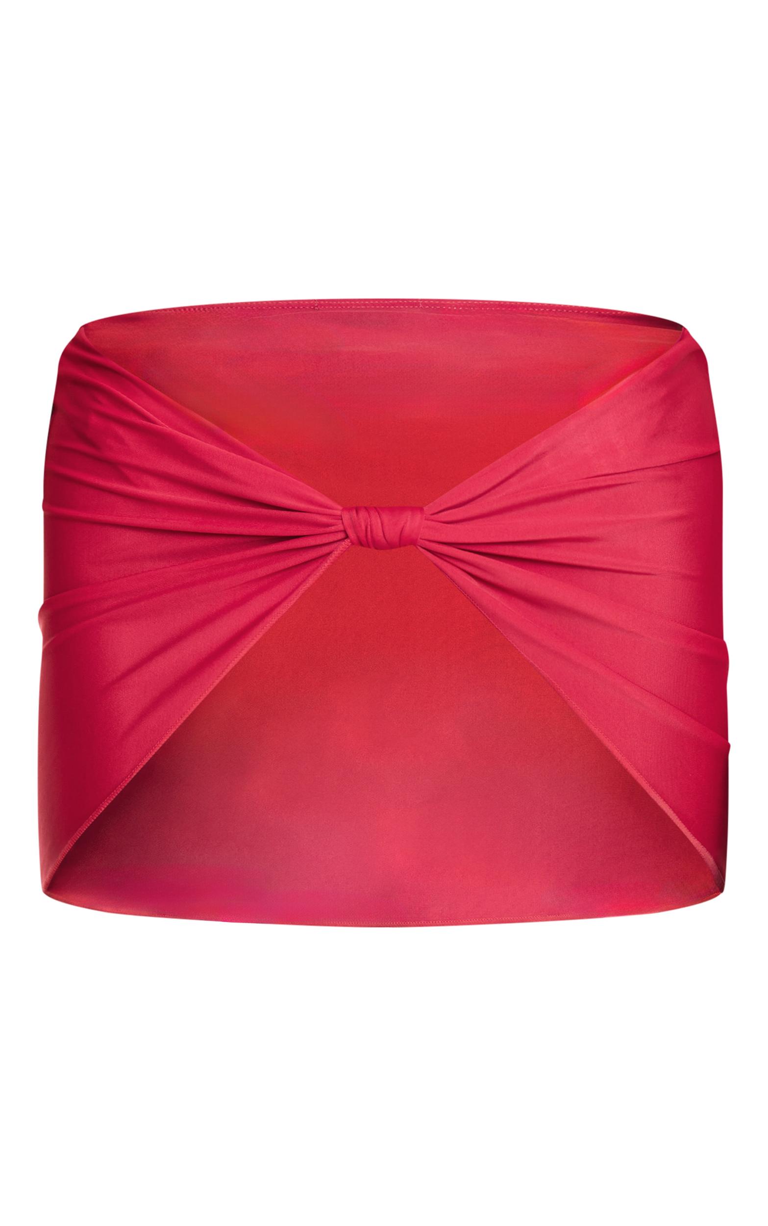 Fuchsia Knot Detail Mini Beach Skirt Product Image